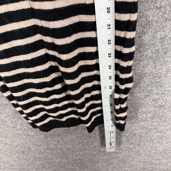 H&M Sweater Dress Women XS Black Striped Short Alpaca Button Up Long Sleeve - Picture 6 of 7